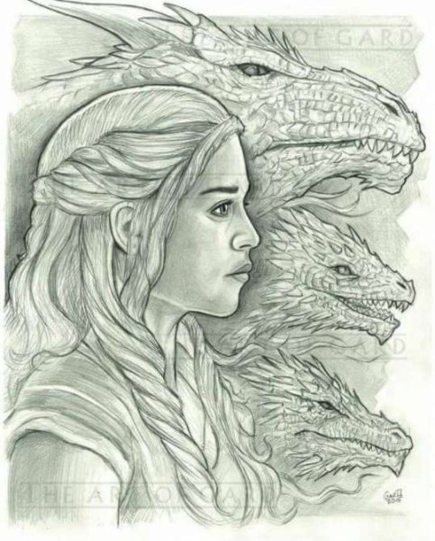 Раскраска игра престолов Дейнерис