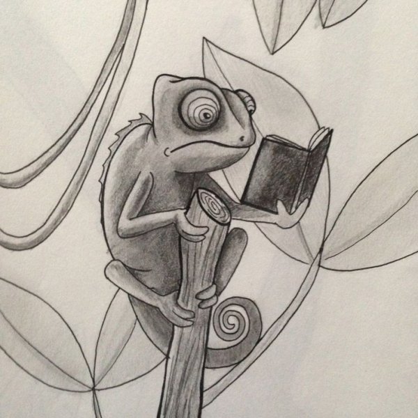 Хамелеон трафарет