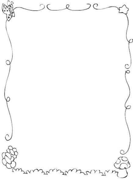 Рамка для текста детская черно-белая