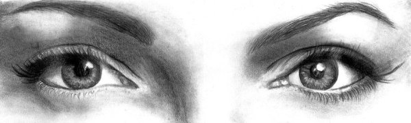 Глаза анфас карандашом