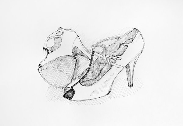 Зарисовки обуви карандашом