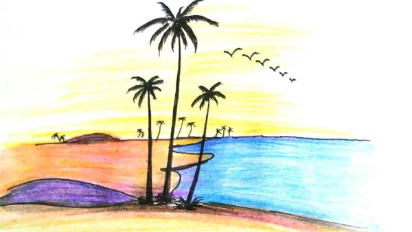 Волны карандашом