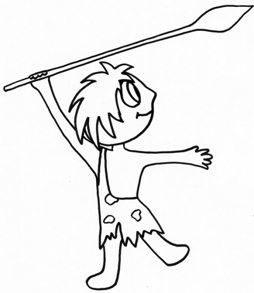 Первобытный человек раскраска для детей