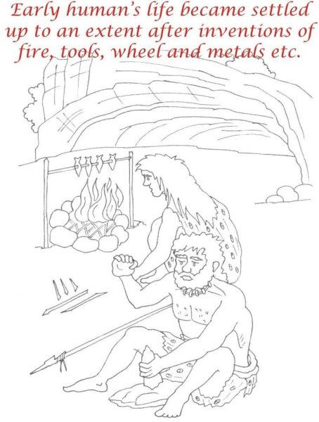 Первобытный человек раскраска для детей