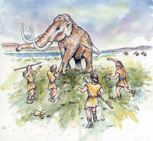 Первобытные люди охота на мамонта