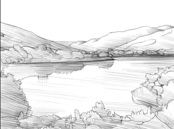 Пейзажи для срисовывания карандашом