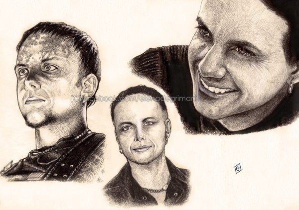 Эскизы Rammstein в графике