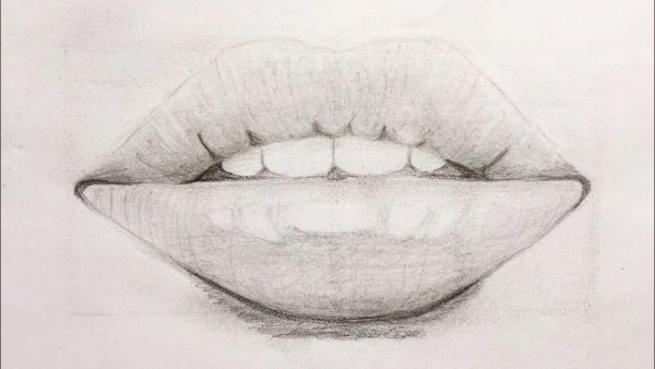 Губы рисунок легкий