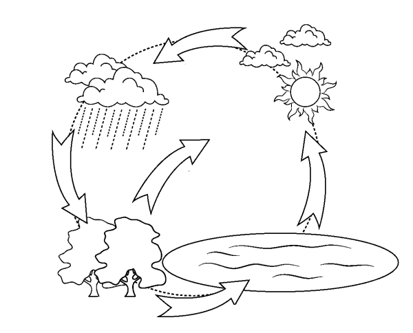 Круговорот воды в природе расскраск