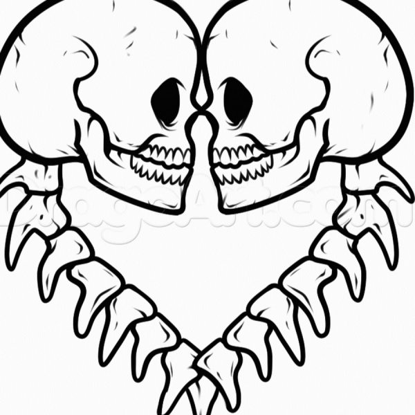 Срисовки черепа лёгкие