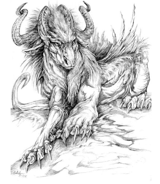 Мифические существа карандашом