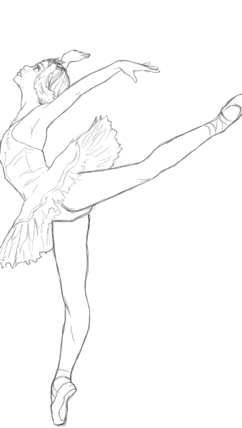 Балерина карандашом