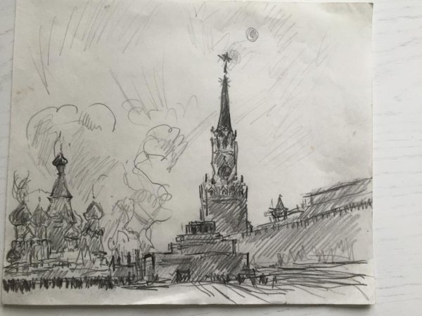 Красная площадь карандашом