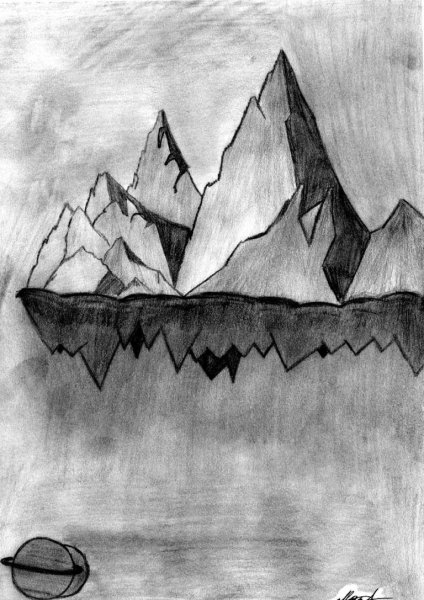 Скалы рисунок карандашом