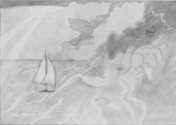 Иллюстрация к стиху Парус Лермонтова