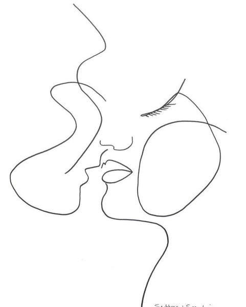 Поцелуй одной линией