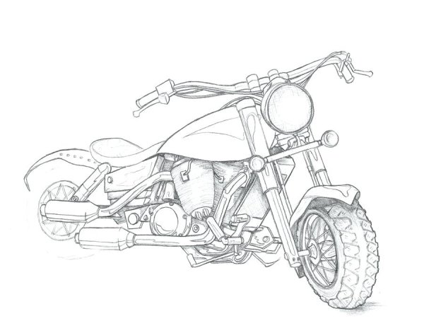 Мотоцикл карандашом