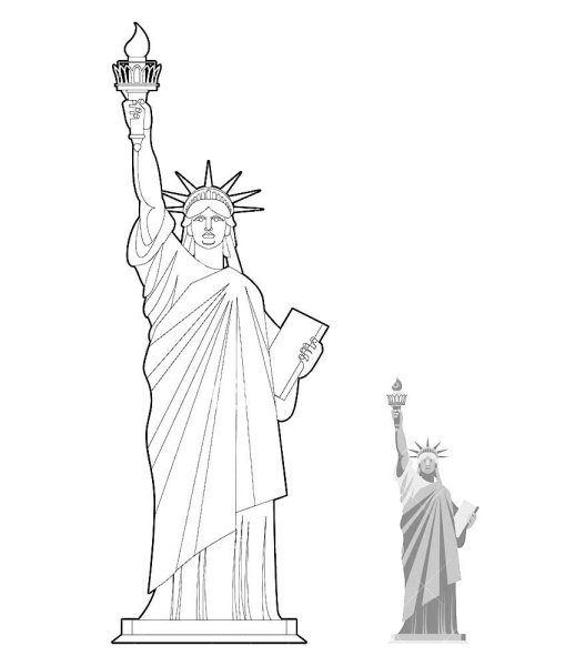 Статуя свободы карандашом