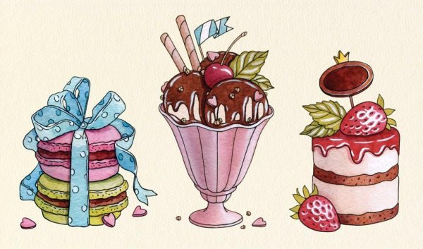 Сладости цветными карандашами