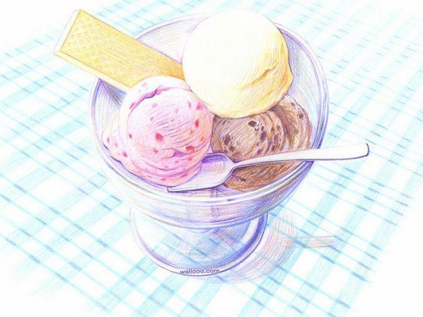 Сладости цветными карандашами