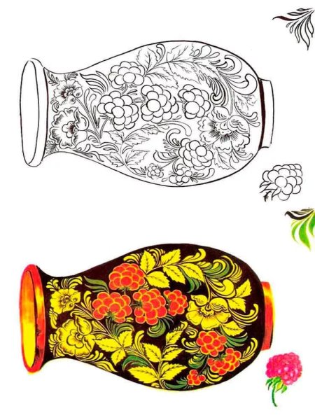 Хохлома трафарет