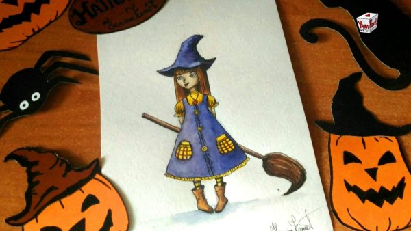 Рисунки на Хэллоуин для срисовки