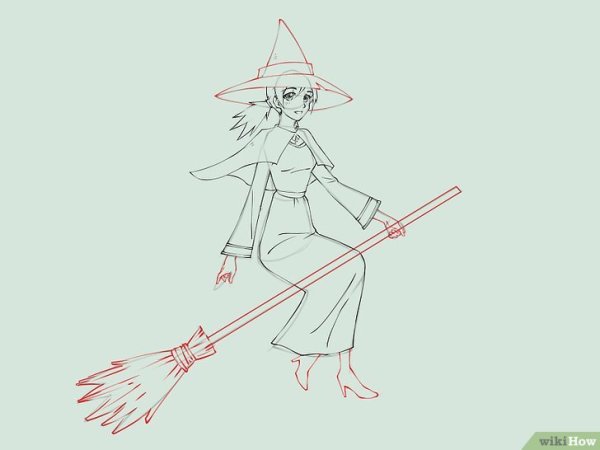 Раскраска ведьмочка