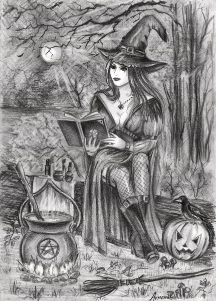 Картинки для срисовки ведьмы