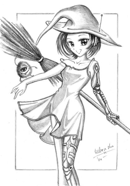 Ведьма раскраска