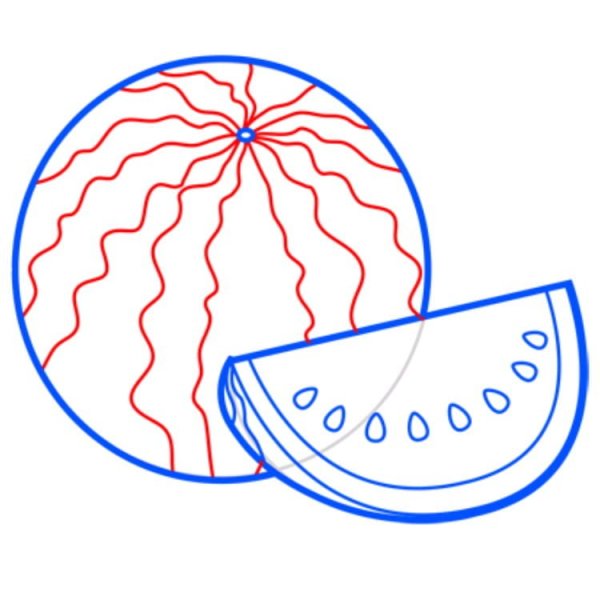 Арбуз акварелью для начинающих