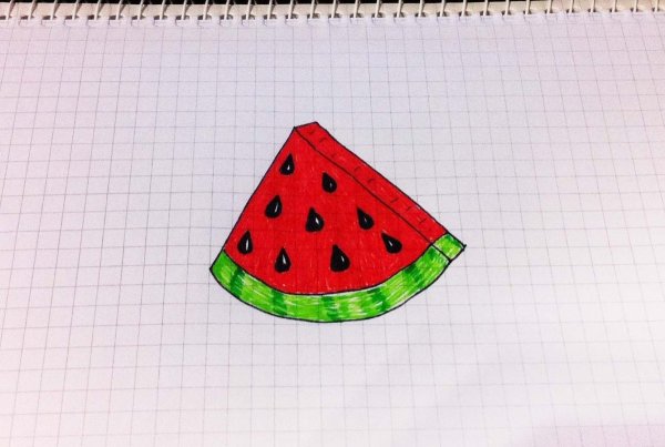 Арбуз простым карандашом