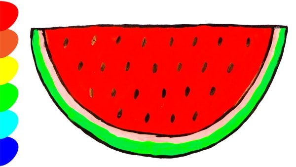 Арбуз рисунок карандашом