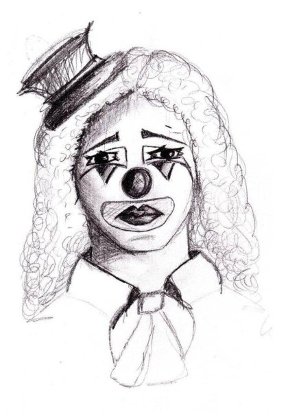 Клоун для срисовки карандашом