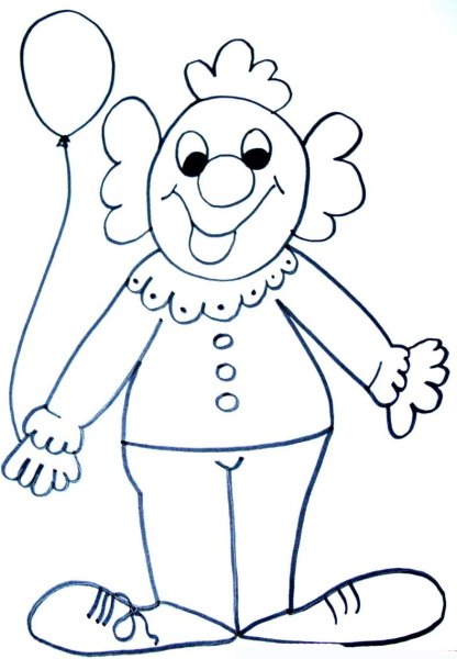 Рисование с дошкольниками клоун