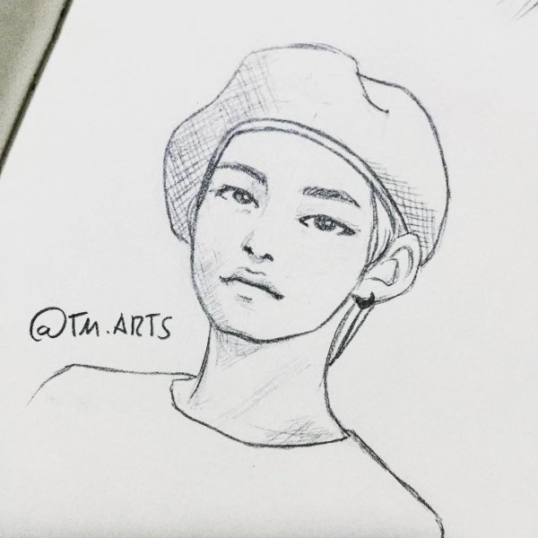 Рисунки BTS легкие Тэхен