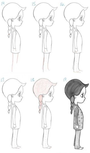 Рисунки по этапно для девочек