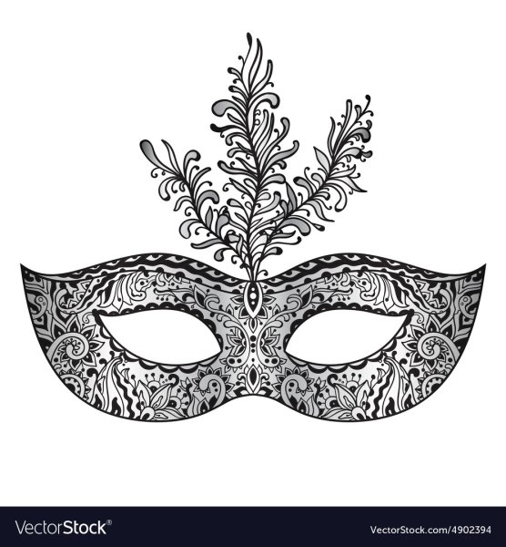Карнавальные маски рисунок для срисовки