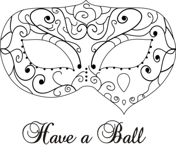 Венецианская маска трафарет