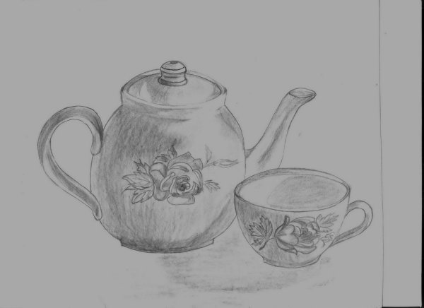 Чайник карандашом