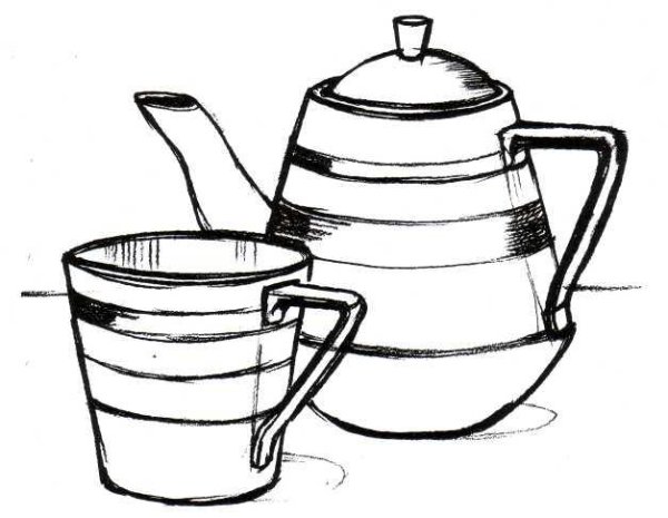 Рисование с натуры чайника