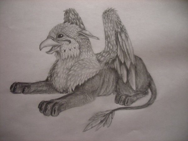 Фантастические животные простым карандашом