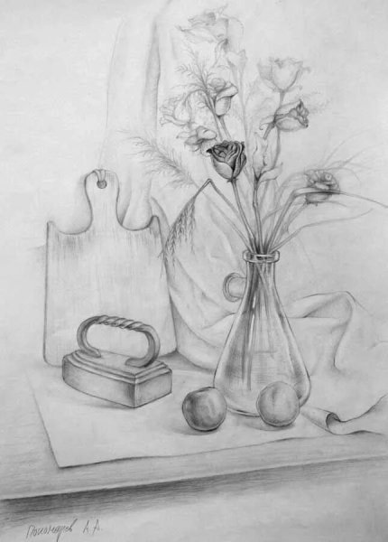 Рисование вазы с цветами