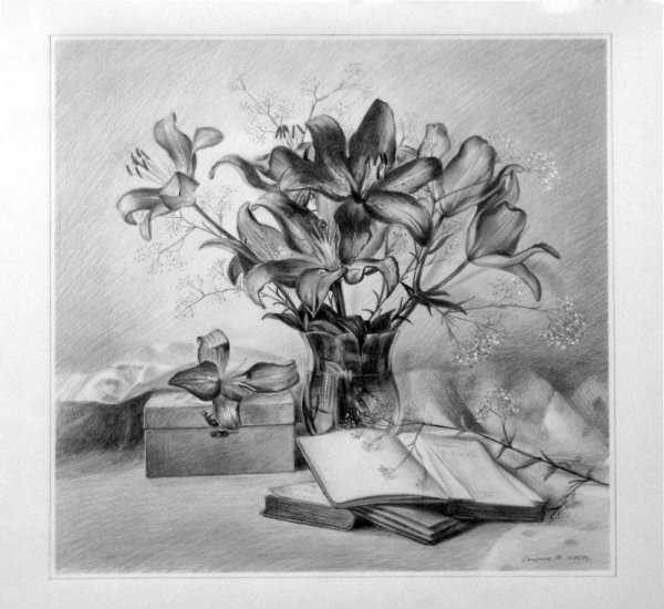 Красивый натюрморт карандашом