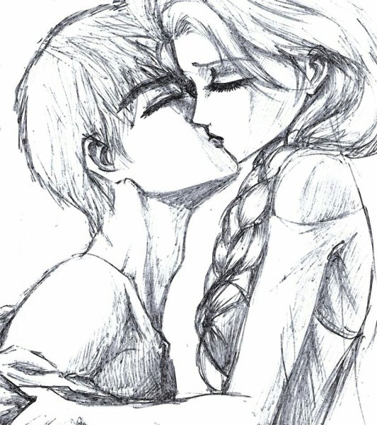 Поцелуй рисунок