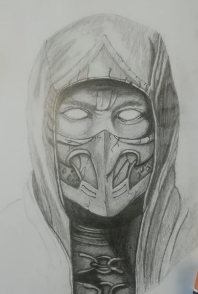 Скорпион мортал комбат карандашом