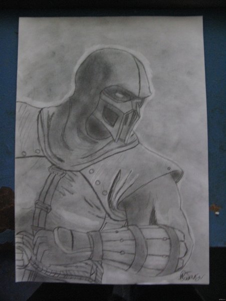 Рисование мортал комбат НУБ-сайбот