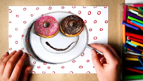 Пончик раскраска для детей