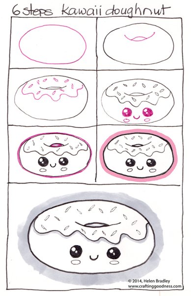 Пончик рисунок легкий