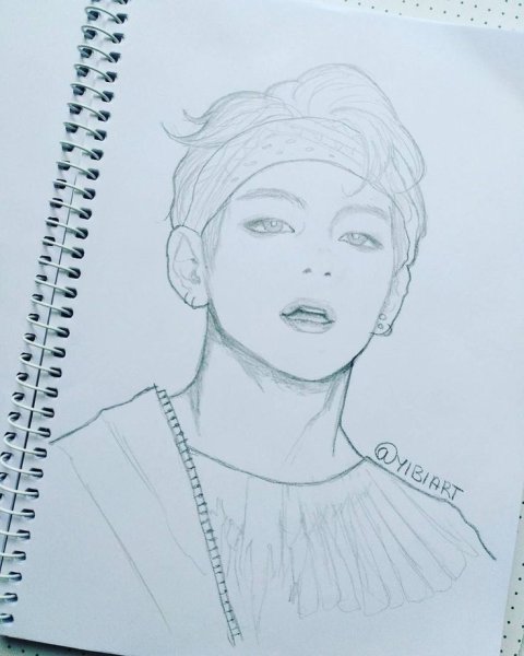 BTS карандашом Тэхен легкие