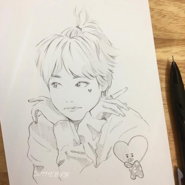 БТС для срисовки Тэхен